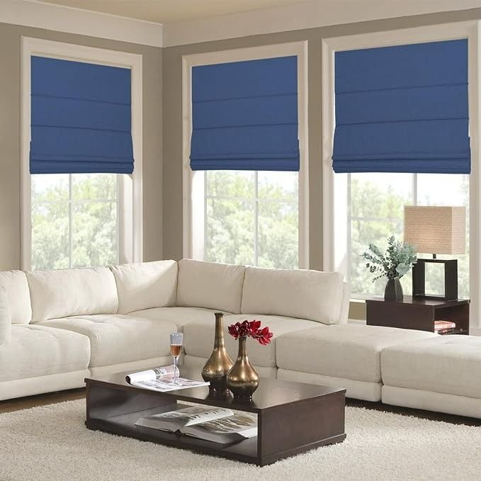 premium blackout blue fabrics Roman Blinds