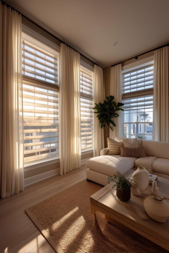 blinds and curtains for living room
