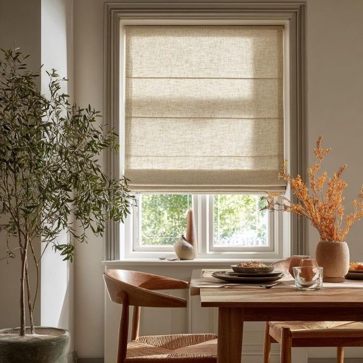linen roman blinds